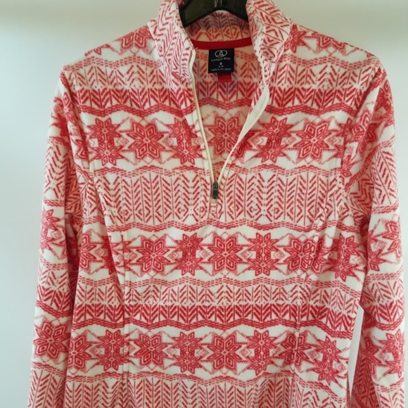 Lands' End Other - SOLD⭐⭐Land's End red white fleece sweater sm